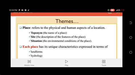 Geography Freshman Course Chapter One Part 1 YouTube