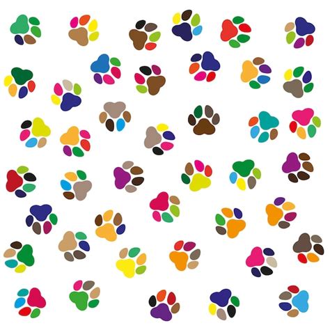 Premium Vector | Colorful paw design on white background