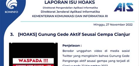 Isu Hoaks Disinformasi November Ppid Diskominfo Jateng