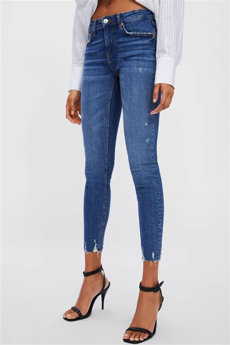 Zw Premium Skinny Jeans In Island Blue View All Jeans Woman Zara