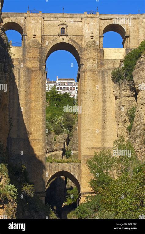 Puente Nuevo New Bridge On Tajo Gorge Ronda Malaga Province Hi Res