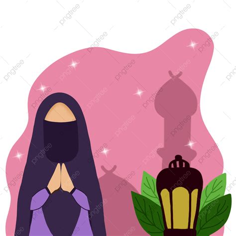 Mulher Vestindo Niqab Para Ilustração De Ramadan Kareem Png Niqab