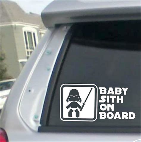 Amazon Baby Sith On Board Lightsaber Wide Color White Decal