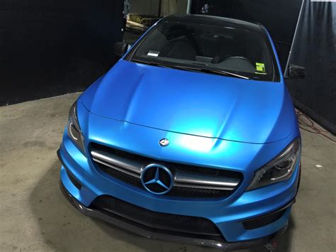 Mercedes Cla45 Amg Gets A Satin Ocean Blue Wrap A