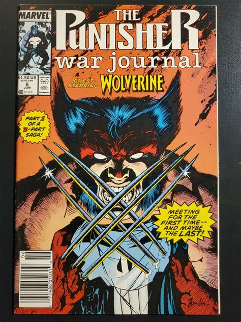 Punisher War Journal 1988 6 NM Wolverine Jim Lee Cover Art UPC