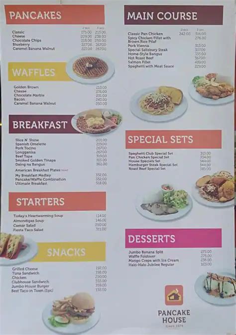 Pancake House Menu Menu For Pancake House Cebu Business Park Cebu