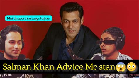 Salman Khan Advice To Mc Stan 😱😳 Raj Shamani Interview