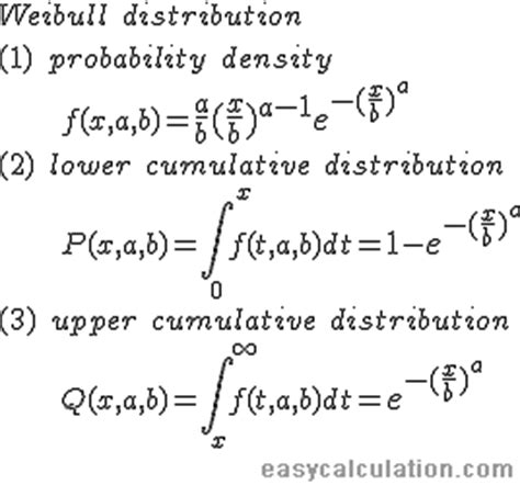 Weibull Probability Distribution Function Formula Probability And