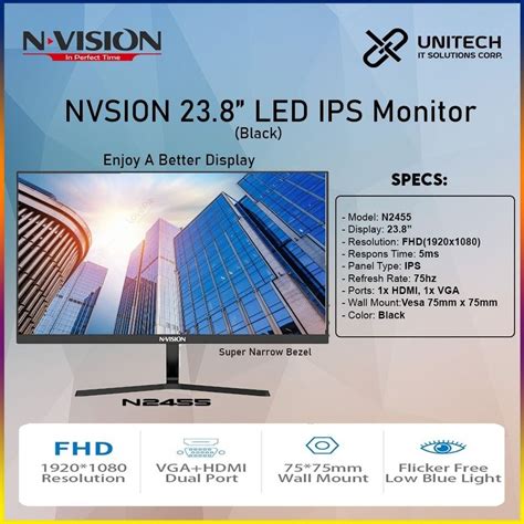 Nvision 23 8 N2455 Ips 75hz Gaming Monitor Brand New Computers