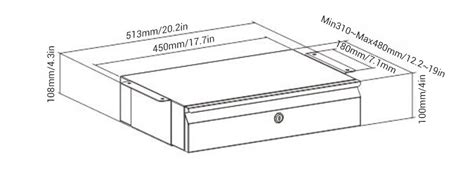 Tiroir Coulissant Verrouillable Pour Dessous De Bureau Noir X