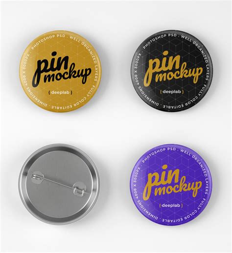 Glossy Button Pin Mockup Set Free Behance