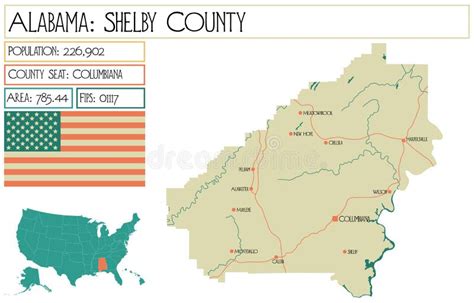 Map Of Shelby County In Alabama Usa Stock Vector Illustration Of Nation Sign 268747632