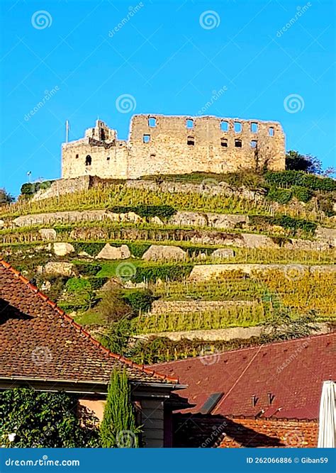 Germany Staufen Im Breisgau Village Staufen Castle Ruins Stock Photo