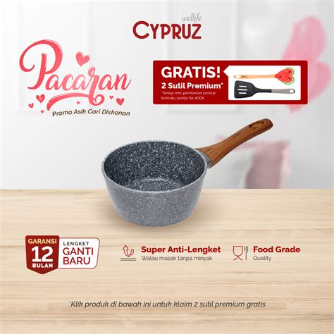 Jual Cypruz Panci Susu Anti Lengket Sauce Pan Induksi Marble Cm