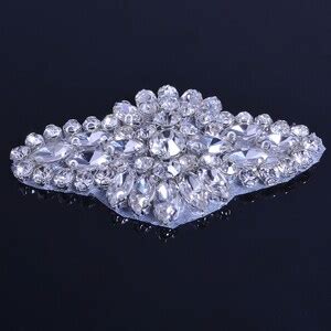 Silver Crystal Rhinestone Applique Diamante Appliques Sash Belt Diy