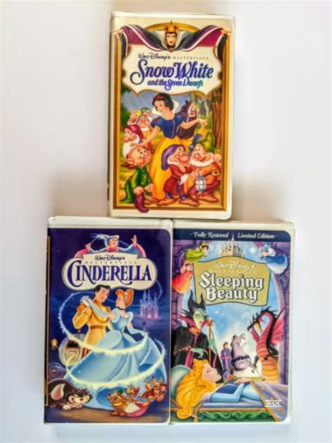 Disney Vhs Tapes Beauty Beast Snow White Sleeping Beauty Cinderella