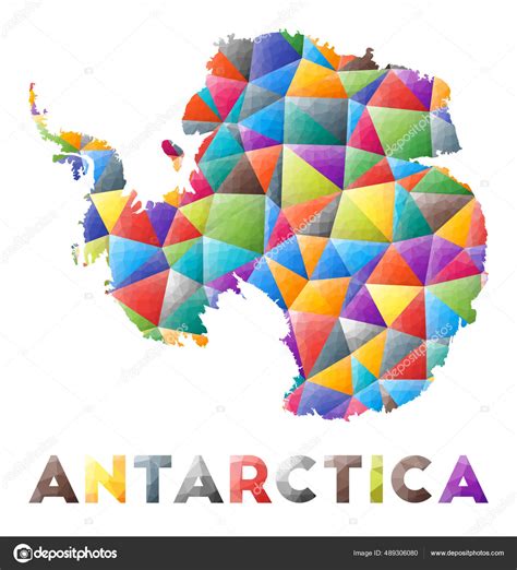 Antarctica Colorful Low Poly Country Shape Multicolor Geometric