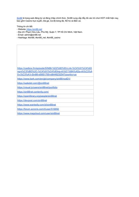 SIN88 Link đăng ký đăng nhập nhà cái Sin88 pdf DocDroid