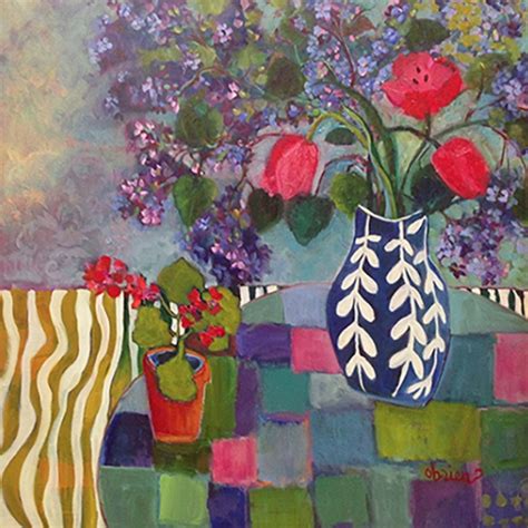 Annie O'Brien Gonzales: Contemporary Expressionist Bold Still Life Flower Art Painting "Nice to ...