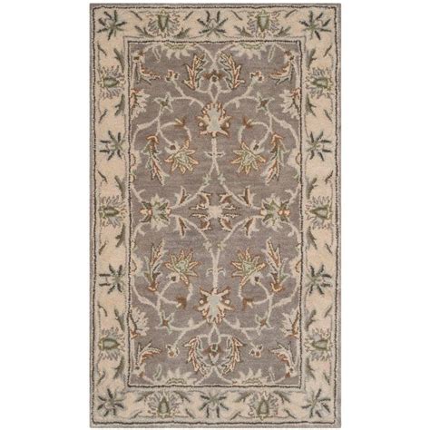 SAFAVIEH Heritage Grey Beige Doormat 2 Ft X 3 Ft Border Area Rug