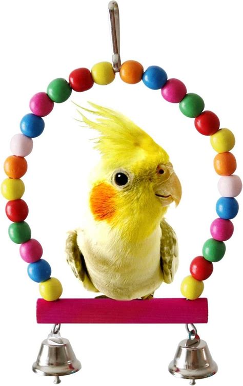 Bird Toys Perch Hanging Swings Cage For Pets Natural Wooden Parrots