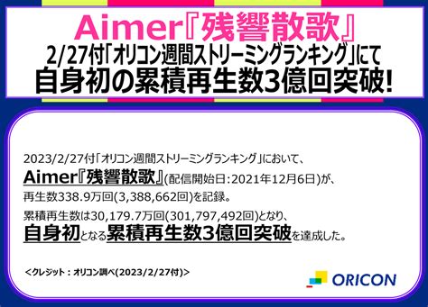 Aimer staff on Twitter テレビアニメ 鬼滅の刃 遊郭編 オープニングテーマ Aimer 残響散歌が2