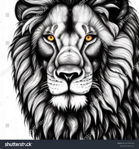 Lion Pencil Sketch On White Background Stock Illustration 2273051091 ...