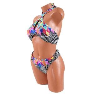 Bar Iii Swim Bar Iii Pcs Crossover Halter Bikini Size M Poshmark