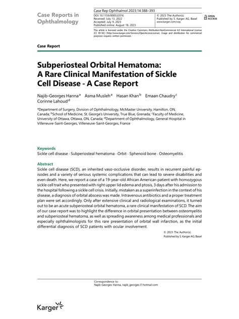 PDF Subperiosteal Orbital Hematoma A Rare Clinical Manifestation Of