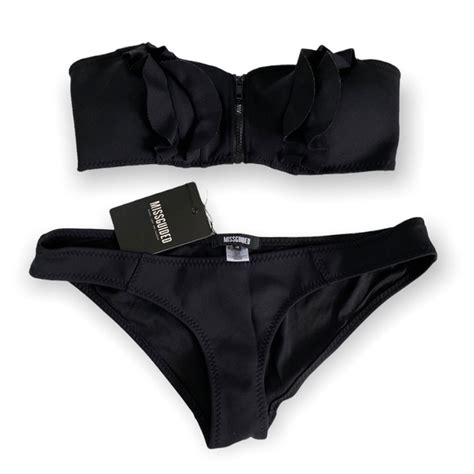 Missguided Swim Missguided Black Bandeau Scuba Bikini Set Nwt Uk