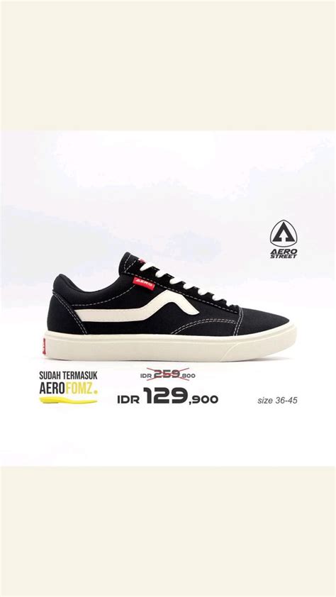 Temukan Aerostreet 36 45 Massive Low Hitam Sepatu Sneakers Casual