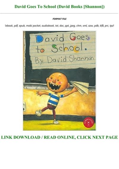 Read Book [PDF] David Goes To School (David Books [Shannon]) Full AudioBook