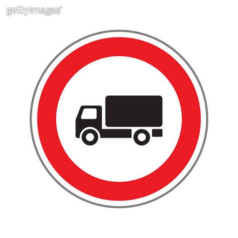 No Entry For Trucks Traffic Road Sign Isolated On White Vector