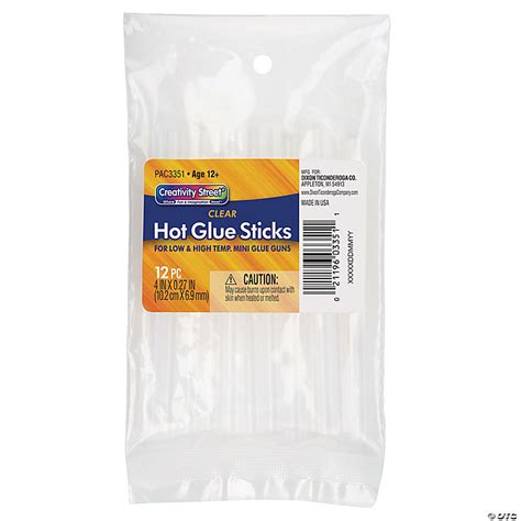 Creativity Street Hot Glue Sticks Clear 4 12 Per Pack 12 Packs