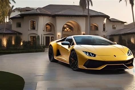 Premium AI Image | Paint me a picture with a huge house on the driveway ...