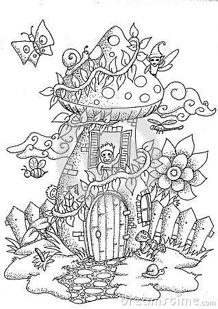 Mushroom House Coloring Pages Coloring Pages