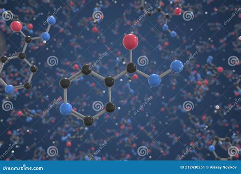 Molecule Of Isoniazid Molecular Model Science Related 3d Rendering