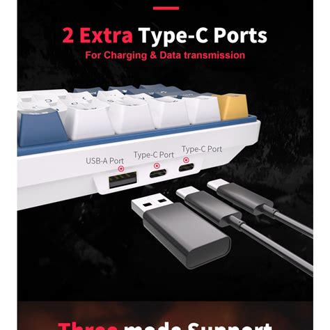 Royal Kludge Rk Plus G Wireless Bluetooth Usb C Three Mode Hot Swap Rgb Backlit Mini