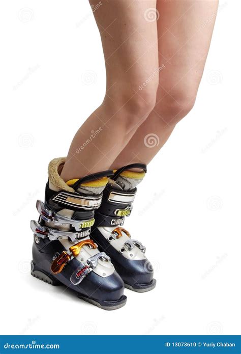 Naked Female Legs In Ski Boots Stock Photo Image Of Outerwear Enjoyment 13073610