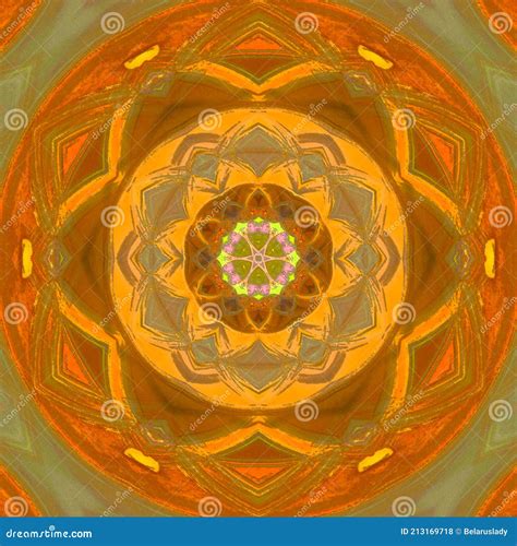 Bright Orange Mandala of Abstract Yoga Svadhisthana Chakra Stock ...