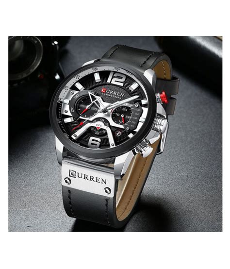 Curren CR-8329-Black Leather Chronograph Men's Watch - Buy Curren CR ...