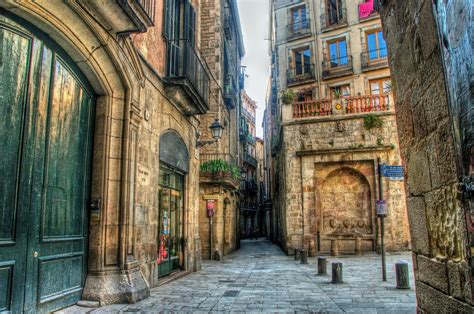 Download Hdr Spain Barcelona Building Man Made Street Hd Wallpaper