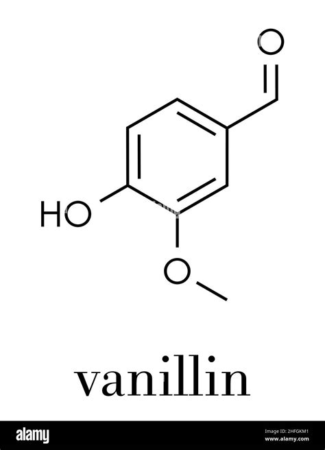 Vanillin Vanilla Extract Molecule Skeletal Formula Stock Vector Image