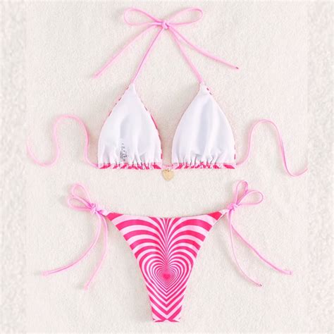 Pink Sugar Heart Print Bikini Set Pink Sugar Fashion