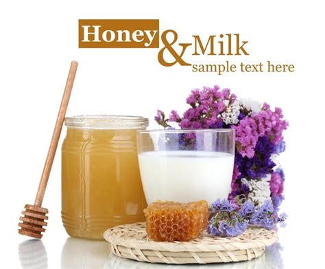 Premium Photo | Honey and milk isolated on white