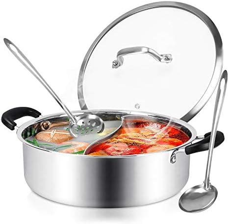 Hot Pot With Divider Shabu Shabu Hot Pots Food Grade Stainless Steel Chinese Dual Sided Pot Set