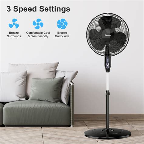 pedestal oscillating fan  remote control stand  fan adjust