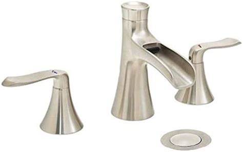 Wovier Brushed Nickel Inch Widespread Waterfall Spout Bathroom