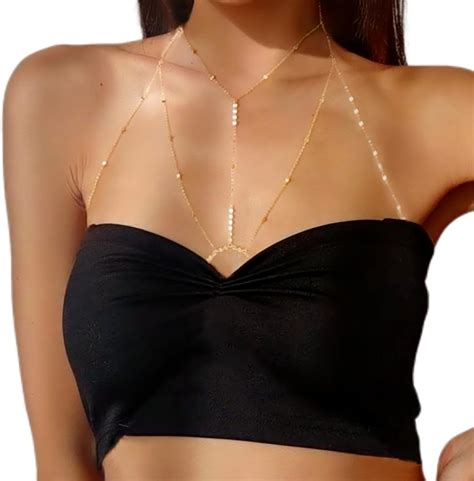 Amazon Sequins Bra Body Chain Bikini Body Chain Jewelry Layering