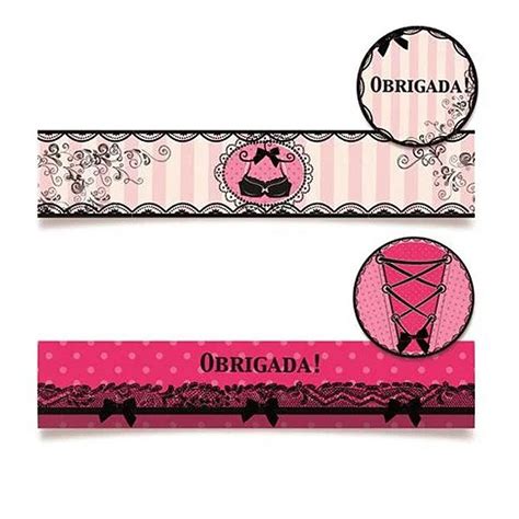 Adesivo Festa Chá de Lingerie 20 unidades Cromus Rizzo Rizzo Embalagens